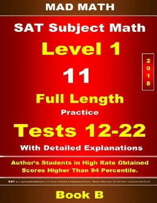 2018 SAT Subject Level 1 Book B Tests 12-22 by John Su