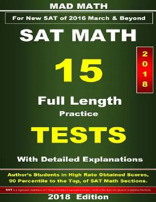 2018 New SAT Math 15 Tests by John Su