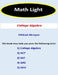 Math Light (2nd Edition): College Algebra by Dilshad a. Akrayee