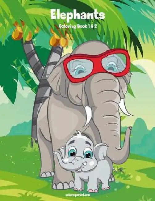 Elephants Coloring Book 1 & 2 by Nick Snels