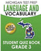MICHIGAN TEST PREP Language & Vocabulary Student Quiz Book Grade 3: Covers Revising, Editing, Writing Conventions, Grammar, and Vocabulary by Test Master Press Michigan