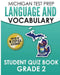 MICHIGAN TEST PREP Language & Vocabulary Student Quiz Book Grade 2: Covers Revising, Editing, Writing Conventions, Grammar, and Vocabulary by Test Master Press Michigan