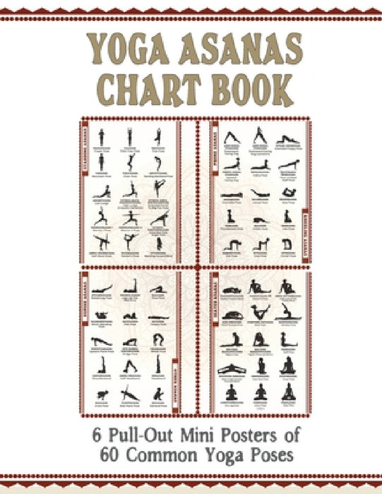 Yoga Asanas Chart Book: lllustrated Yoga Pose Chart with 60 Poses (aka Postures, Asanas, Positions) - Pose Names in Sanskrit and English - Gre by The Mindful Word