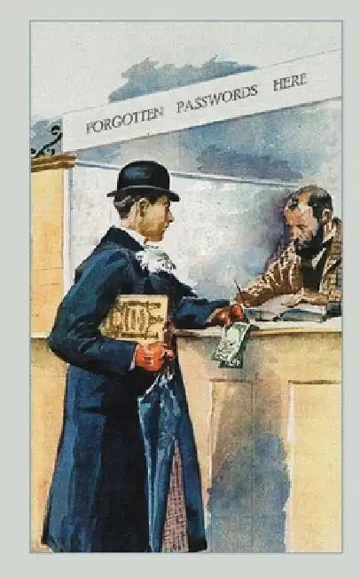 Forgotten Passwords Here: Internet passwords, addresses and usernames, humorous cover with A-Z index by Kay D. Johnson