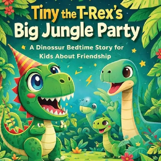 Tiny the T-Rex's Big Jungle Party - A Dinosaur Bedtime Story for Kids About Friendship by Aj Balta