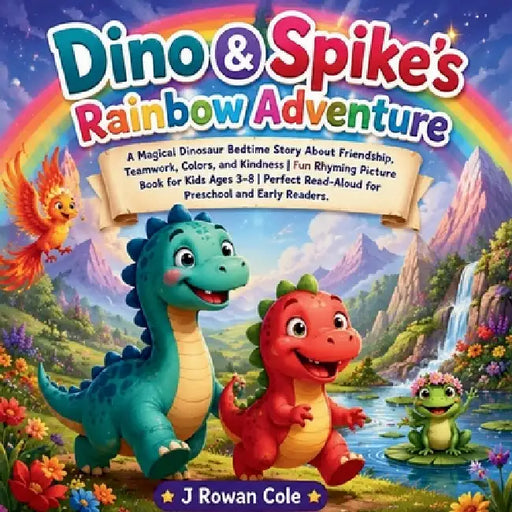 Dino & Spike's Rainbow Adventure A Magical Dinosaur Bedtime Story About Friendship, Teamwork, Colors, and Kindness Fun Rhyming Picture Book for Kids A by J. Rowan Cole