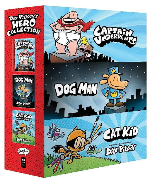 Dav Pilkey's Hero Collection: 3-Book Boxed Set (Captain Underpants #1, Dog Man #1, Cat Kid Comic Clu by Dav Pilkey