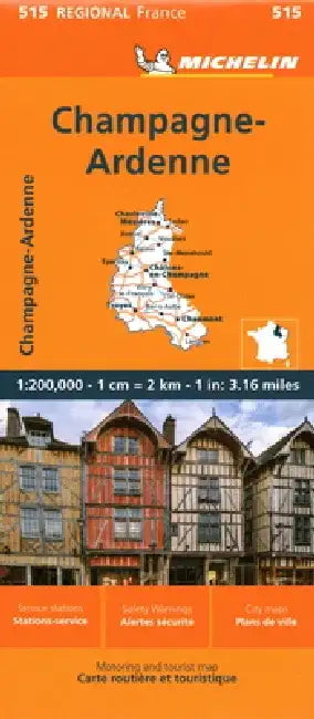 France: Champagne-Ardenne Map 515 by Michelin