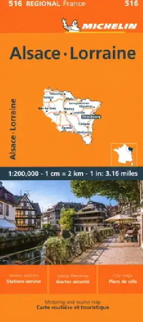 France: Alsace, Lorraine Map 516 by Michelin