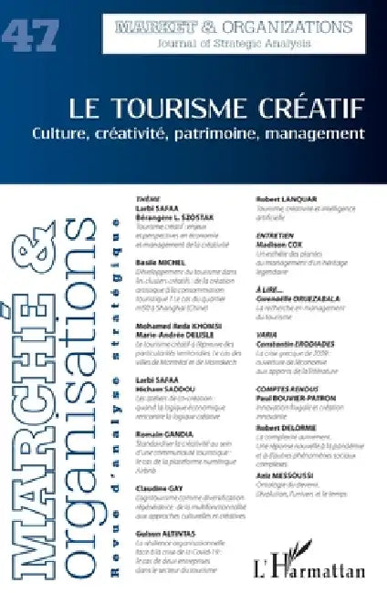 Le tourisme créatif: Culture, créativité, patrimoine, management by Dimitri Uzunidis