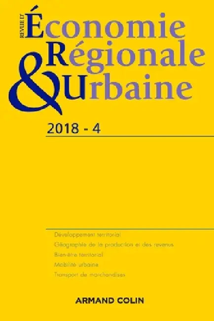 Revue d'économie régionale et urbaine n° 4/2018 Varia: Varia by Collectif