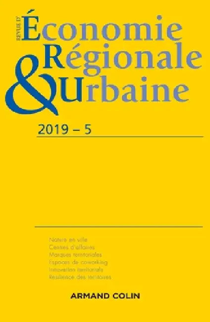 Revue d'économie régionale et urbaine n° 5/2019 Varia: Varia by Collectif
