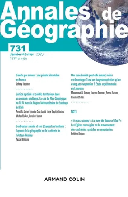Annales de géographie - N° 731 1/2020 Varia: Varia by Collectif