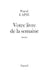 Votre livre de la semaine by Pascal Lainé