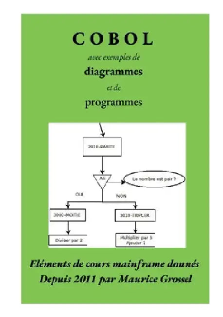 Cobol, avec exemples de diagrammes et de programmes: Eléments de cours Mainframe by Grossel, Maurice