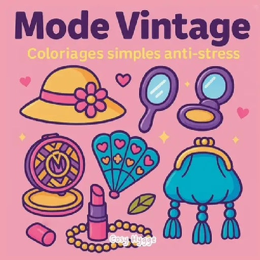 Mode vintage: Coloriages simples anti-stress by Cosy Hygge