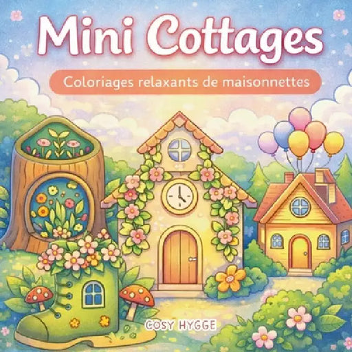 Mini cottage: Coloriages relaxants de maisonettes by Cosy Hygge