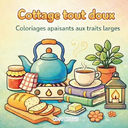 Cottage tout doux: Coloriages apaisants aux traits larges by Cosy Hygge