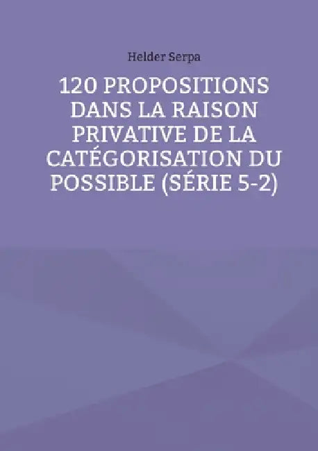120 Propositions dans la Raison Privative de la Catégorisation du Possible (Série 5-2) by Helder Serpa