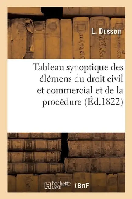 Tableau Synoptique Des Élémens Du Droit Civil Et Commercial Et de la Procédure by L. Dusson