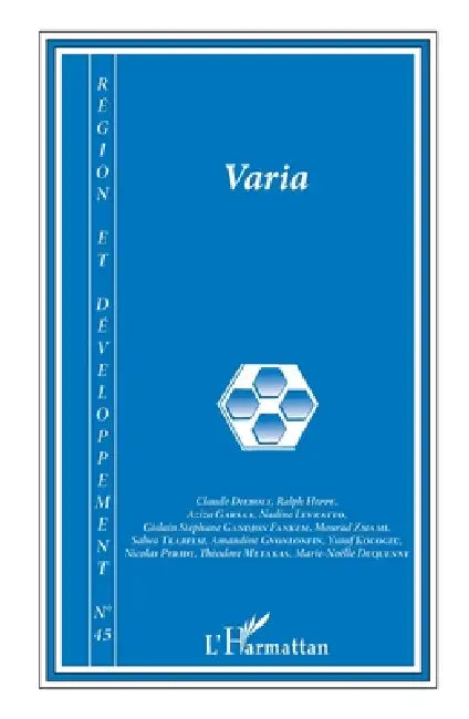 Varia (Région et développement 45) by Maurice Catin