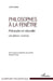 Philosophes à la fenêtre: Philosophie et rationalité Une sélection d'articles by Lefranc Jean, Fischer Bernard