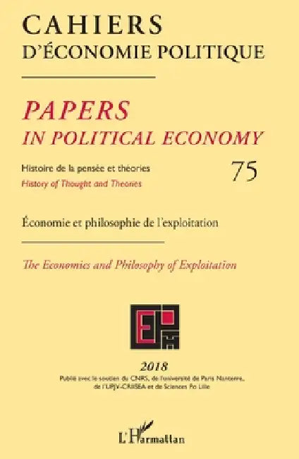 Cahiers d'économie politique 75: Economie et philosophie de l'exploitation by Mardellat Patrick