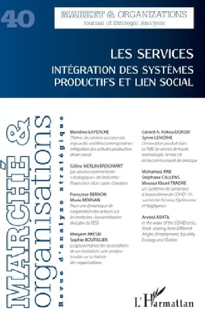 Les services: Intégration des systèmes productifs et lien social by Dimitri Uzunidis