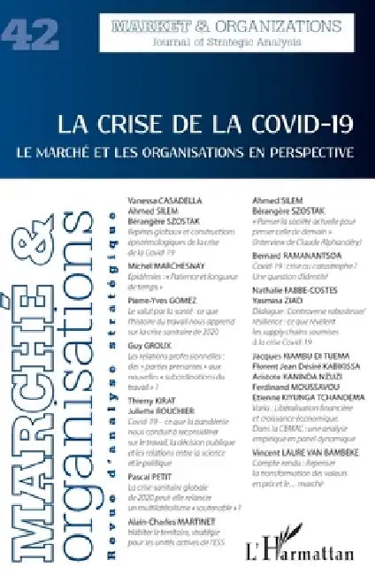 La crise de la Covid-19: Le marché et les organisations en perspective by Dimitri Uzunidis