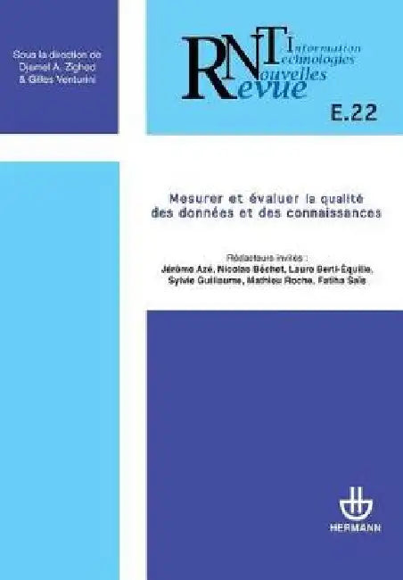 Revue des nouvelles technologies de l'information, n°E-22: Mesurer et évaluer la qualité des données et des connaissances by Djamel A. Zighed, Gilles Venturini, Jérôme Azé