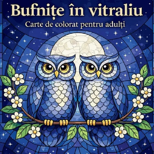 Bufnițe în vitraliu - Carte de colorat pentru adulți by Johana Iahn