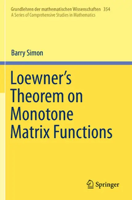 Loewner's Theorem on Monotone Matrix Functions by Barry Simon