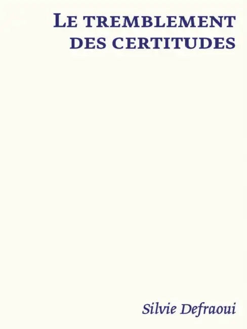 Le Tremblement Des Certitudes: Silvie Defraoui by Laurence Schmidlin