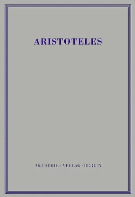 Werke, BAND 7, Eudemische Ethik by Franz Dirlmeier