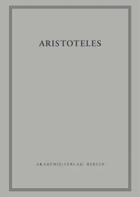 Aristoteles, BAND 17/II-III, Zoologische Schriften II by Jutta Harig-Kollesch