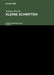 Kleinere Schriften zur Literatur- und Geistesgeschichte Kleine Schriften by Stefan Sonderegger
