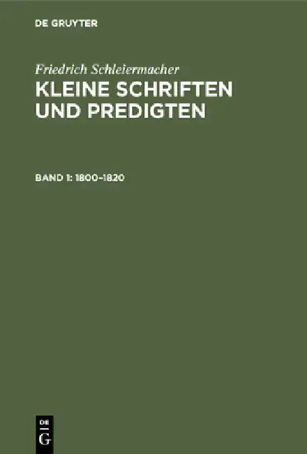 1800-1820 by Hayo Gerdes, Emanuel Hirsch, Friedrich Schleiermacher