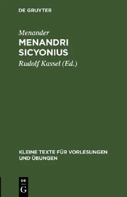 Menandri Sicyonius by Menander, Rudolf Kassel