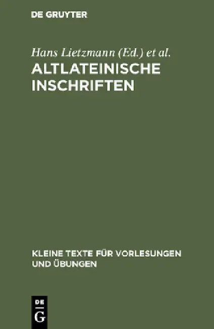 Altlateinische Inschriften by No Contributor