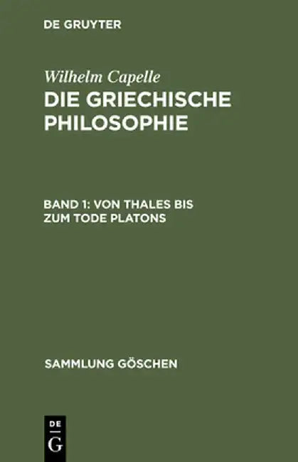 Von Thales Bis Zum Tode Platons by Johannes Muller