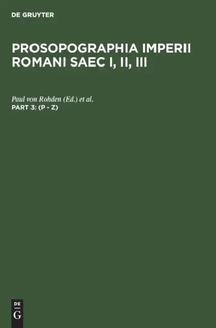 (P - Z) by Paul Von Rohden, Hermann Dessau
