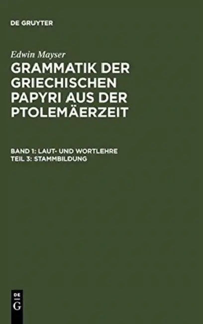 Stammbildung by Edwin Mayser