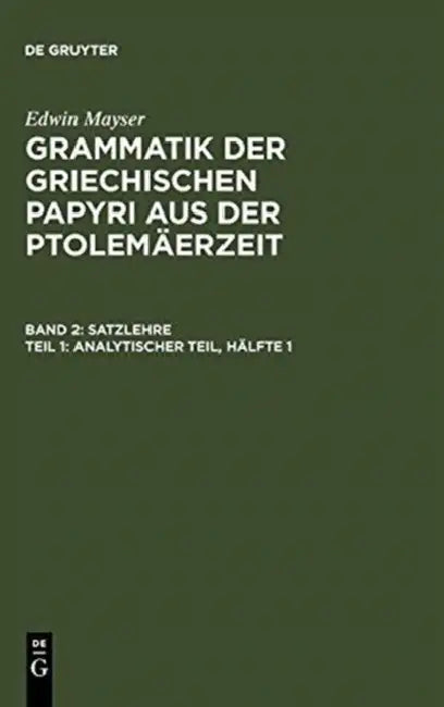 Analytischer Teil, Hälfte 1 by Edwin Mayser