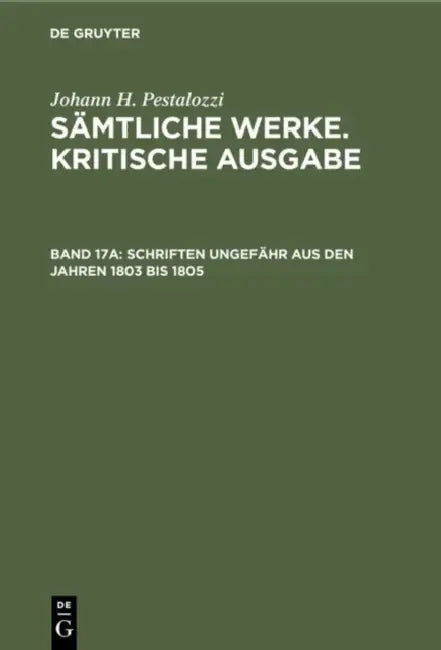 Schriften ungefähr aus den Jahren 1803 bis 1805 by Emanuel Dejung