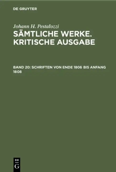 Schriften von Ende 1806 bis Anfang 1808 by Artur Buchenau, Eduard Spranger, Hans Stettbacher