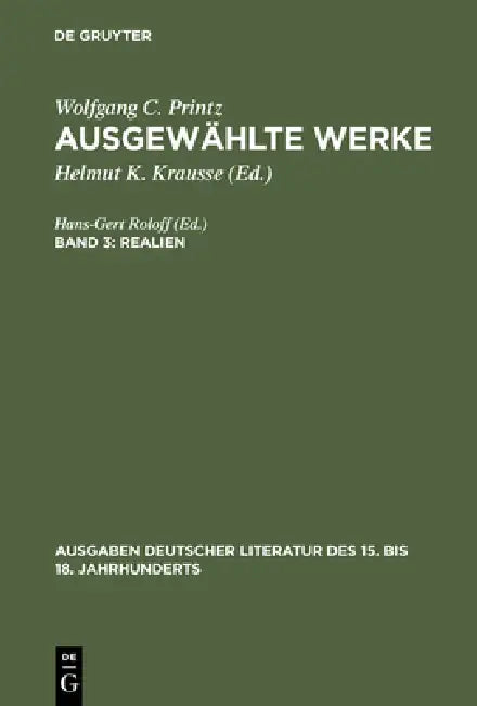 Realien by Wolfgang Caspar Printz, Helmut K. Krausse