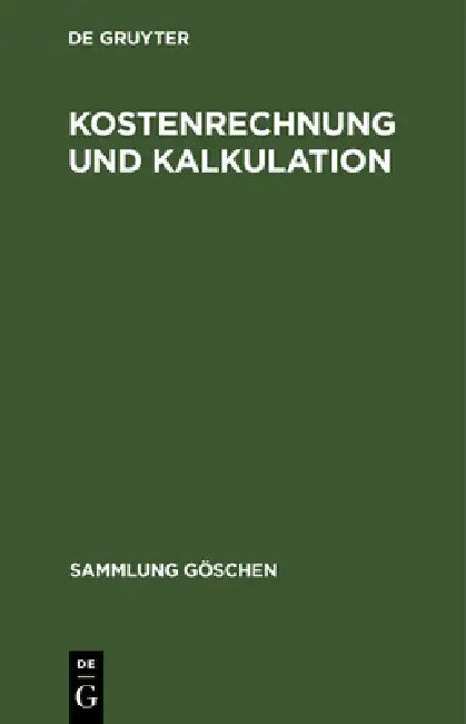 Kostenrechnung und Kalkulation by No Contributor