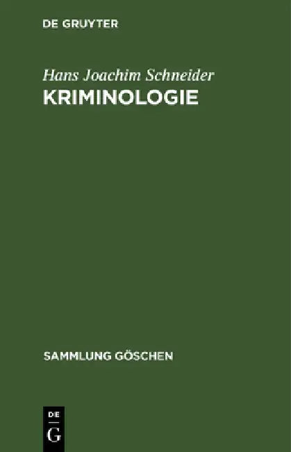 Kriminologie by Hans Joachim Schneider
