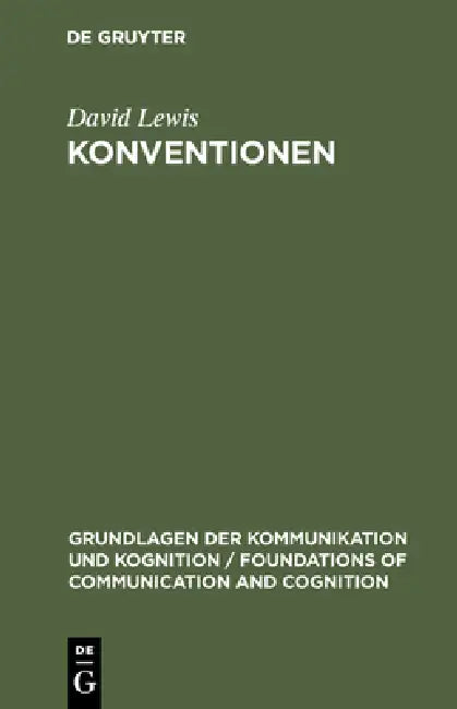 Konventionen by David Lewis, Roland Posner, Detlef Wenzel