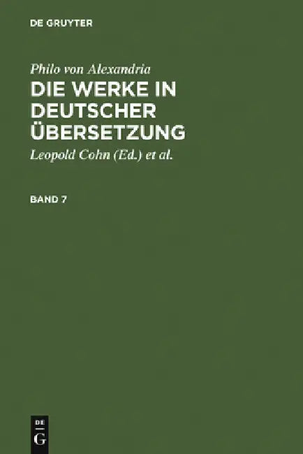 Die Werke in deutscher Übersetzung. Band 7 by Leopold Cohn, Isaak Heinemann, Maximilian Adler